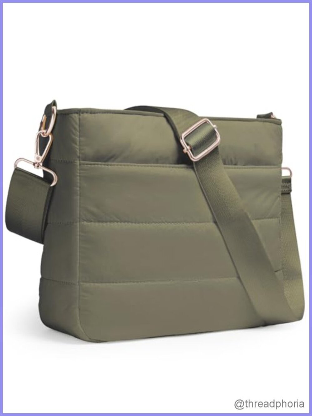 Women's Quilted Puffer Crossbody Bag Lightweight Nylon Shoulder Purse